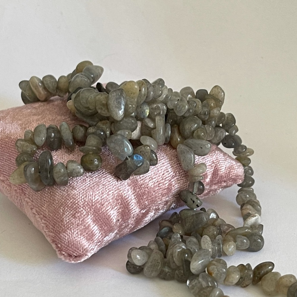 Labradorite bead long necklace